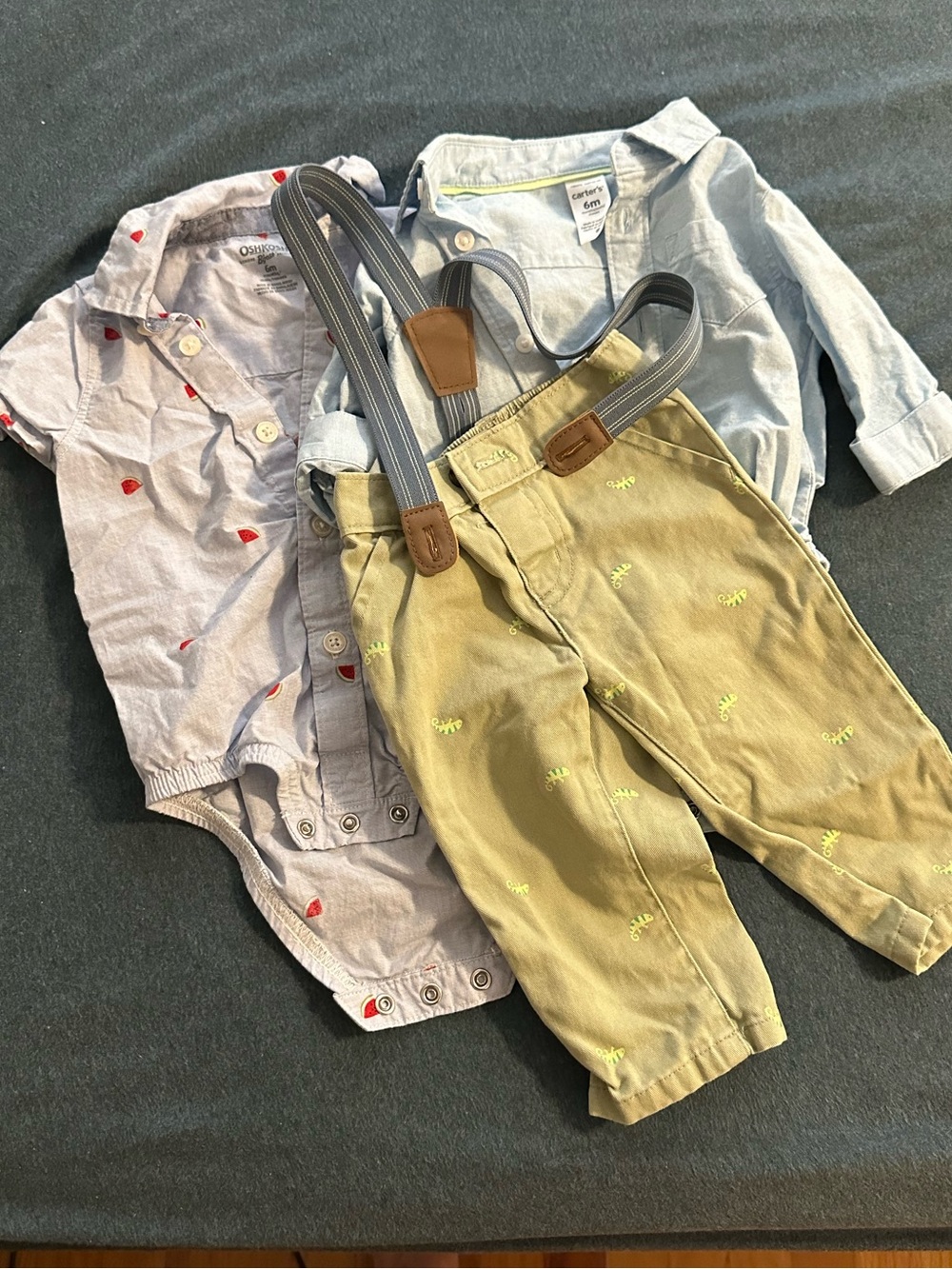 Carter's Boys Dress Pants with Blue Onesies